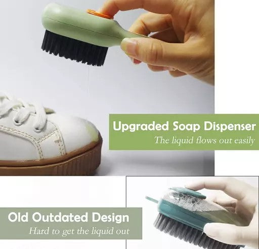 Soap Dispensing Cleaning Brush with Handle Scrubbing Reusable Washing Shoe Brush for Shoes Clothes Cleaning. (Casual)